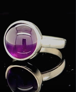 Sterling Silver Amethyst Ring - Size 8.5