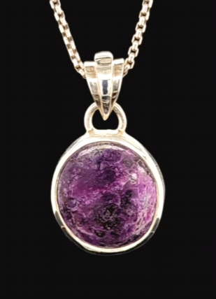 Sterling Silver Oval Sugilite Pendant